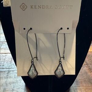 Kendra Scott Lori Iridescent Opalite and gunmetal drop Earrings